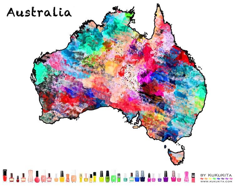 World Map Art Australia