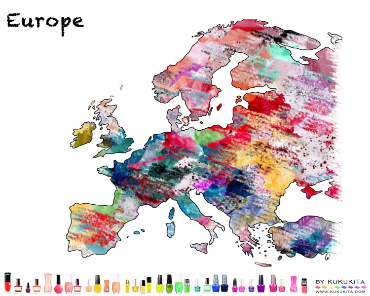 World Map Art Europe