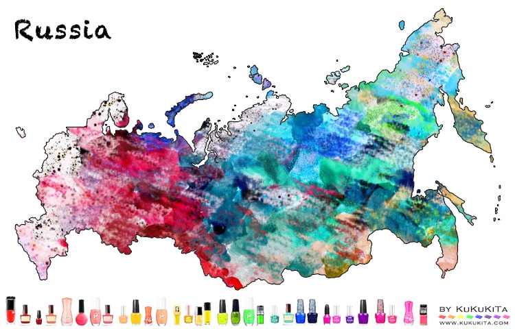 World Map Art Russia