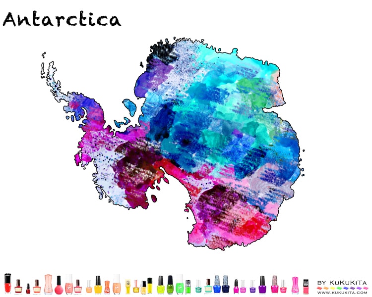 World Map Art Antarctica