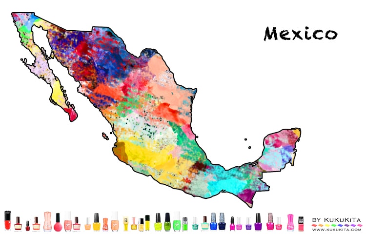 World Map Art Mexico