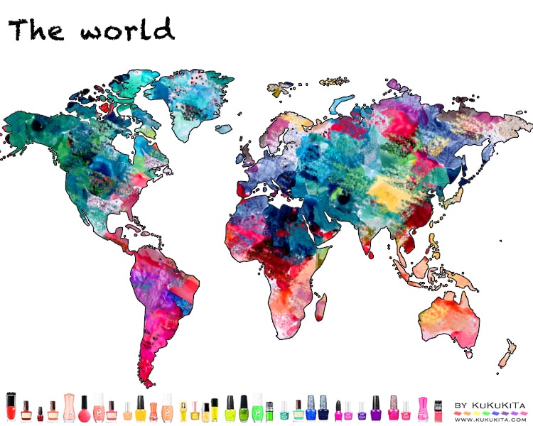 World Map Art The World